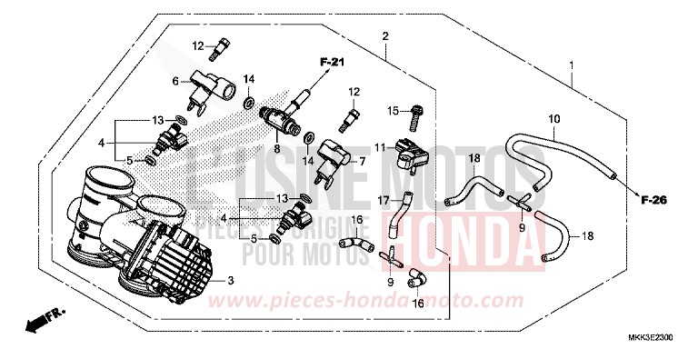 CORPS DE PAPILLON de Africa Twin PEARL GLARE WHITE (NHB53HB) 2018